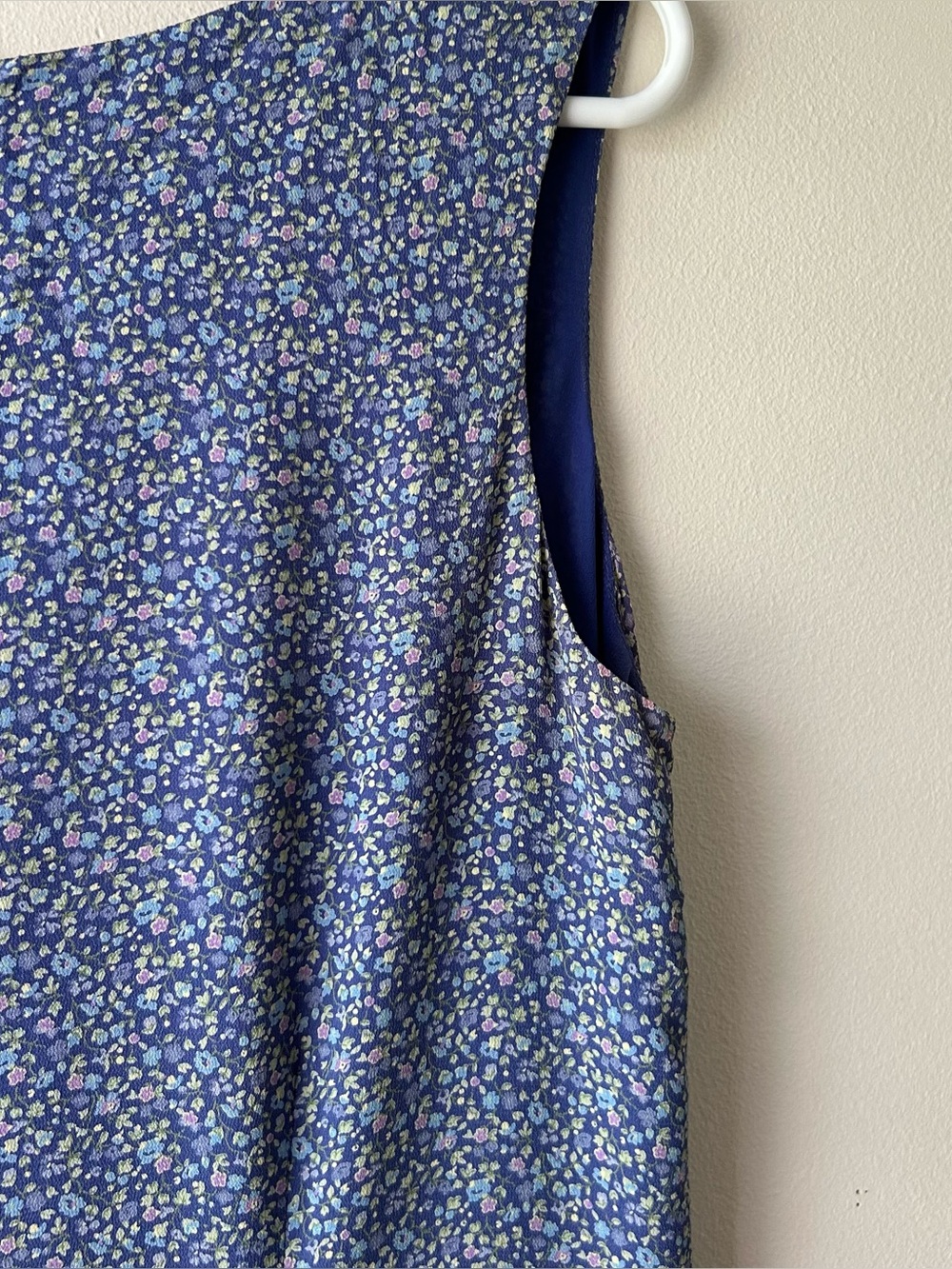 Vintage GAP Sleeveless Midi Dress Cottagecore 90’s Ditsy Floral Periwinkle M - Picture 11 of 12